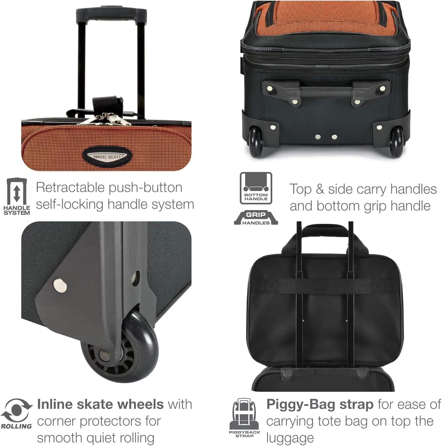 Travel Select Amsterdam Expandable Rolling Upright Luggage, Gray, Checked-Large 29-Inch