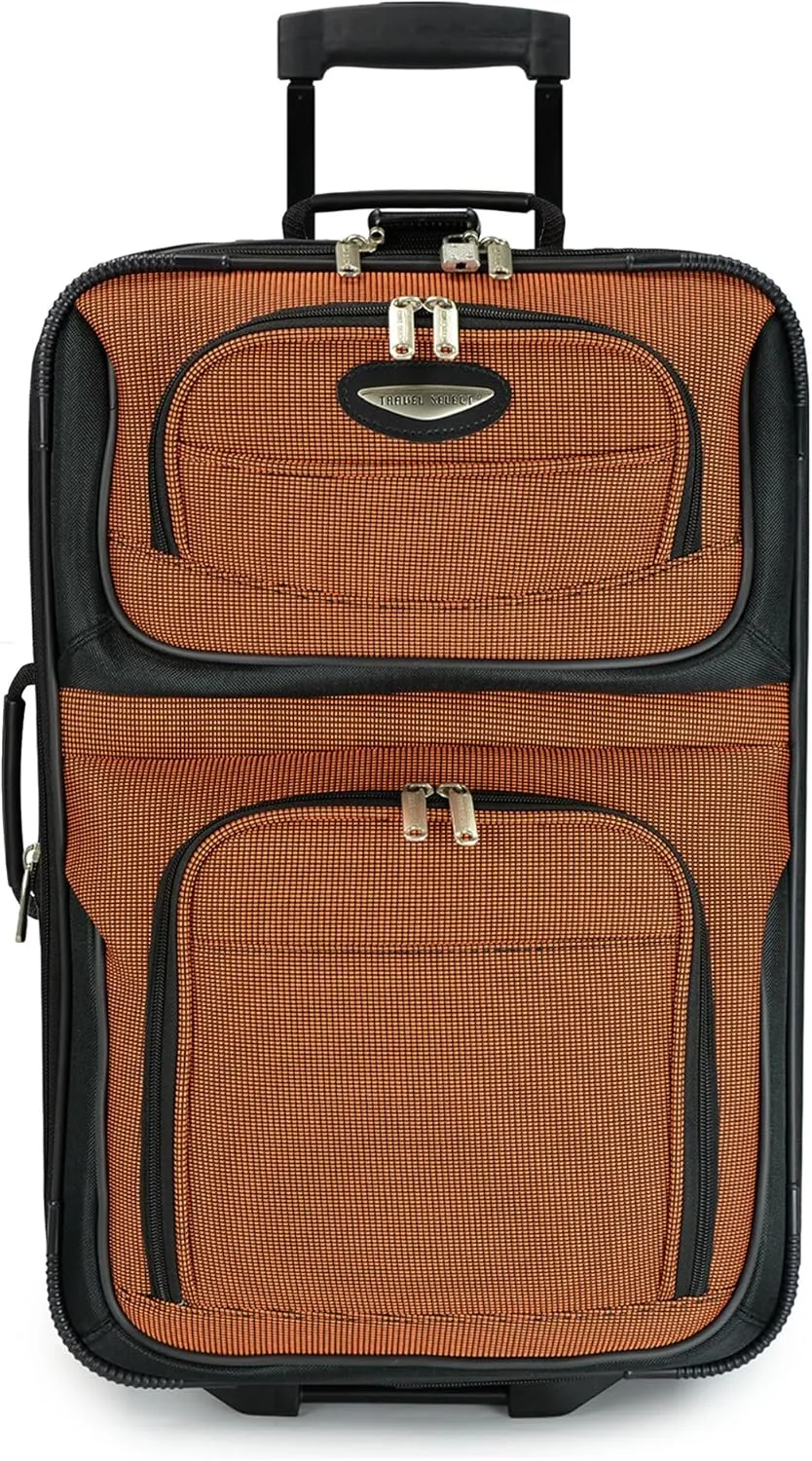 Travel Select Amsterdam Expandable Rolling Upright Luggage, Orange, 2-Piece Set