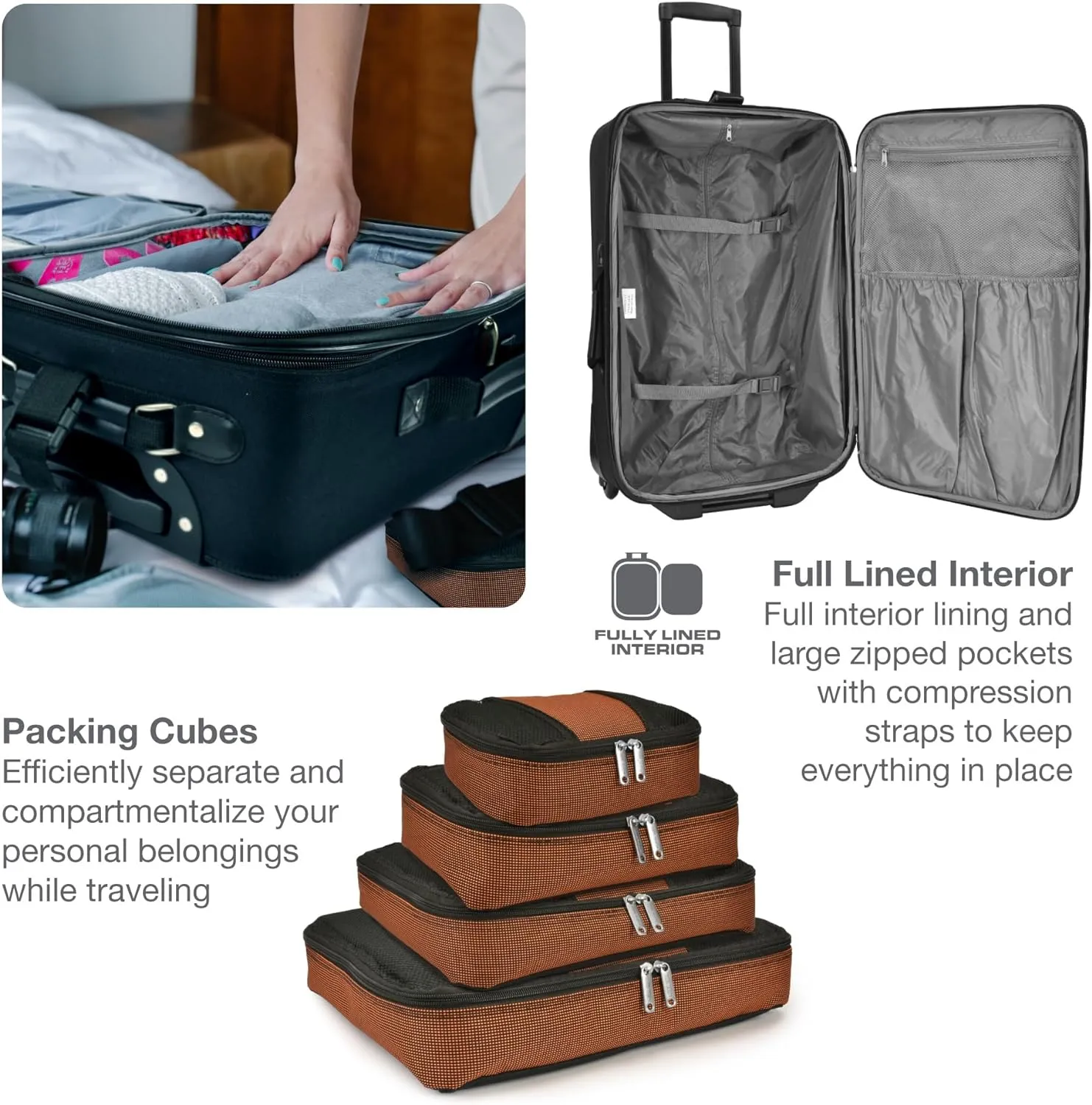 Travel Select Amsterdam Expandable Rolling Upright Luggage, Red, 4-Piece Set