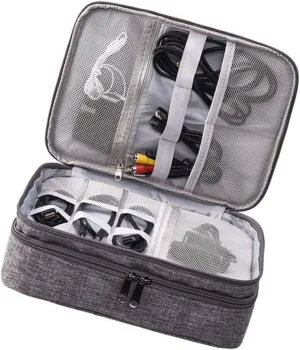 Travel Storage Bag Kit Waterproof Data Cable u Disk Power Bank Electronic Accessories Organizer Soft inside Protection
