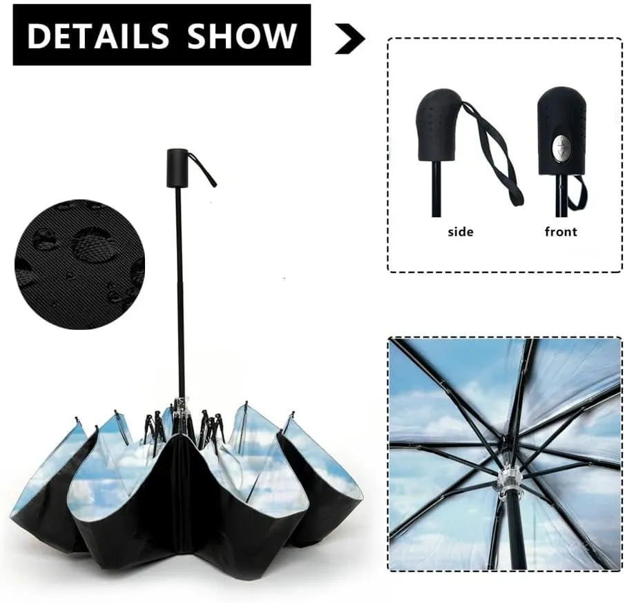 Travel Umbrella for Rain Windproof crop rows Automatic Cute Portable Compact Umbrella for Women Purse Backpack Car Black Sun UV Protection