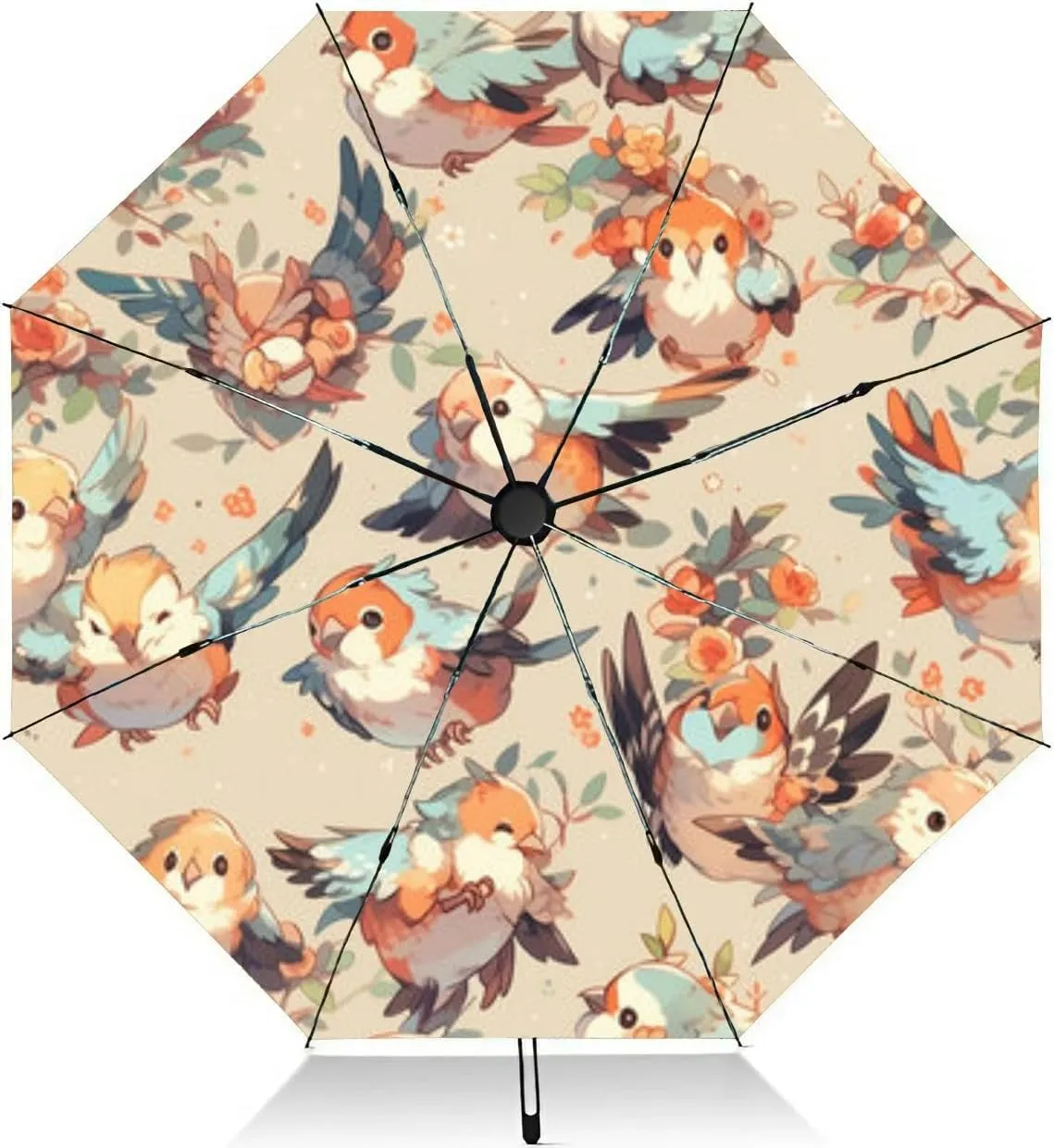 Travel Umbrella for Rain Windproof easter rabbits and eggs teal Simple doodle easter themed Happy Easter Automatic Cute Portable Compact Umbrella for Women Purse Backpack Car Black Sun UV Protection