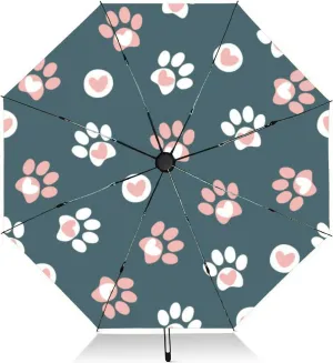 Travel Umbrella for Rain Windproof Summer nature botanical Large daisy flower buds Floral Outline Automatic Cute Portable Compact Umbrella for Women Purse Backpack Car Black Sun UV Protection
