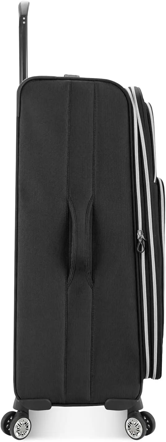 Traveler's Choice Lares Softside Expandable Luggage with Spinner Wheels, Black, Checked 30-Inch