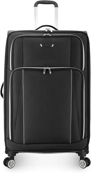 Traveler's Choice Lares Softside Expandable Luggage with Spinner Wheels, Black, Checked 30-Inch
