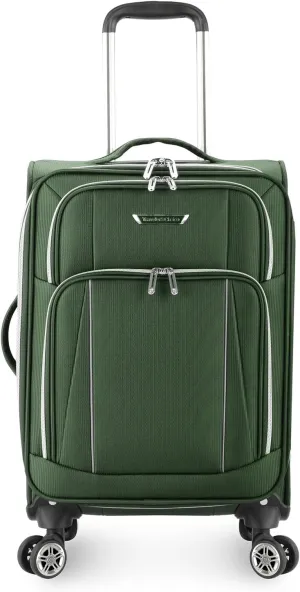 Traveler's Choice Lares Softside Expandable Luggage with Spinner Wheels, Green, TC08118E22 Carry-On 22-Inch