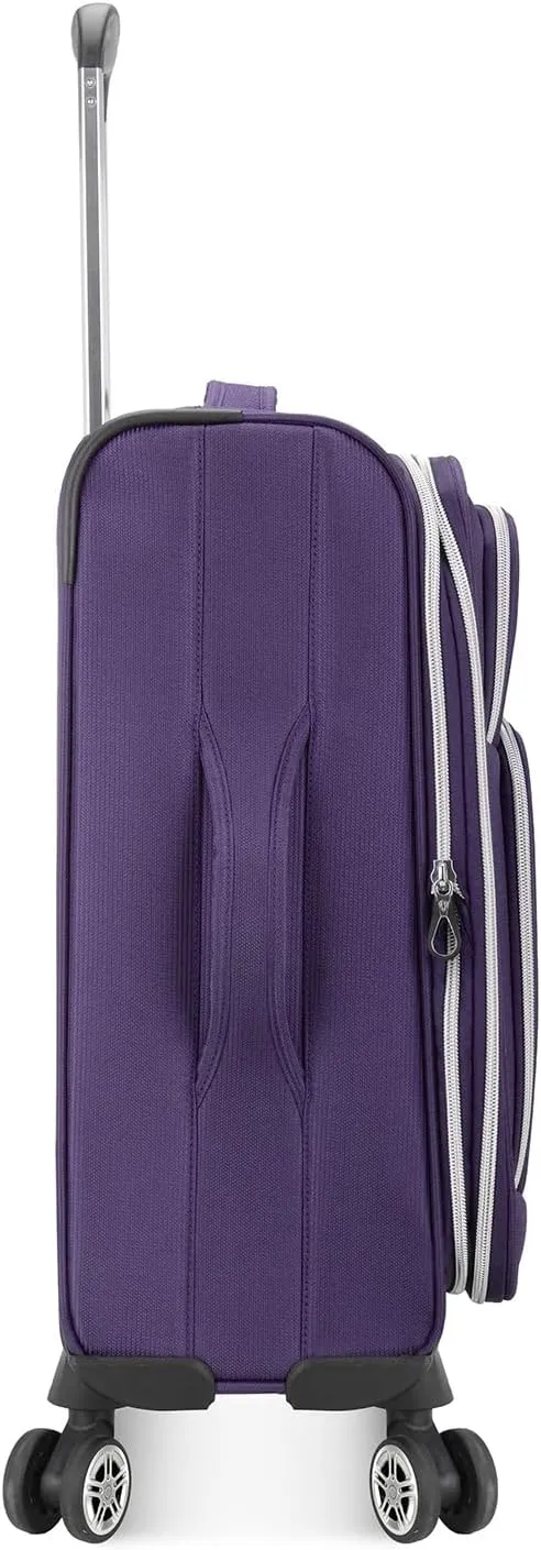Traveler's Choice Lares Softside Expandable Luggage with Spinner Wheels, Purple, Carry-On 22-Inch