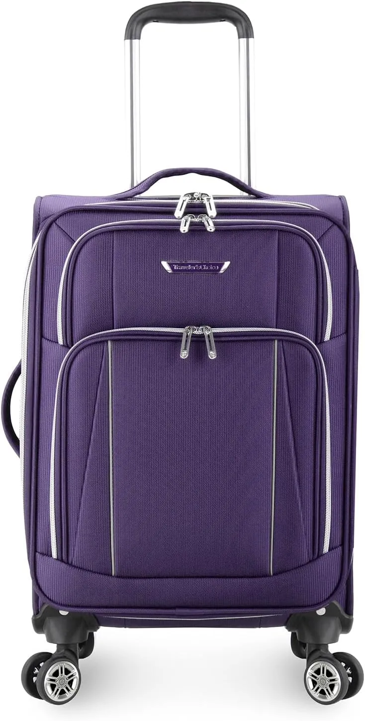 Traveler's Choice Lares Softside Expandable Luggage with Spinner Wheels, Purple, Carry-On 22-Inch