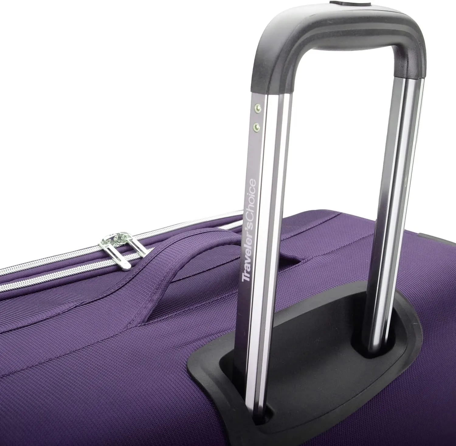 Traveler's Choice Lares Softside Expandable Luggage with Spinner Wheels, Purple, Checked 26-Inch