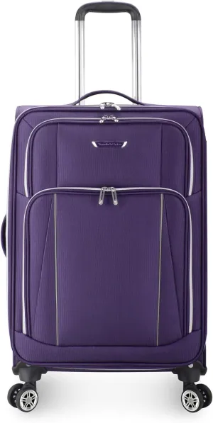 Traveler's Choice Lares Softside Expandable Luggage with Spinner Wheels, Purple, Checked 26-Inch