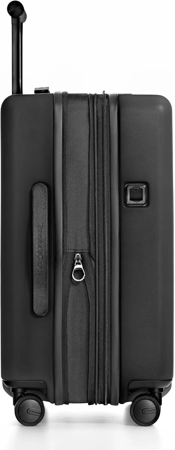 Traveler's Choice Markham Hardside Expandable Luggage with Double Spinner Wheels, Carry-On 21-Inch Suitcase, Black