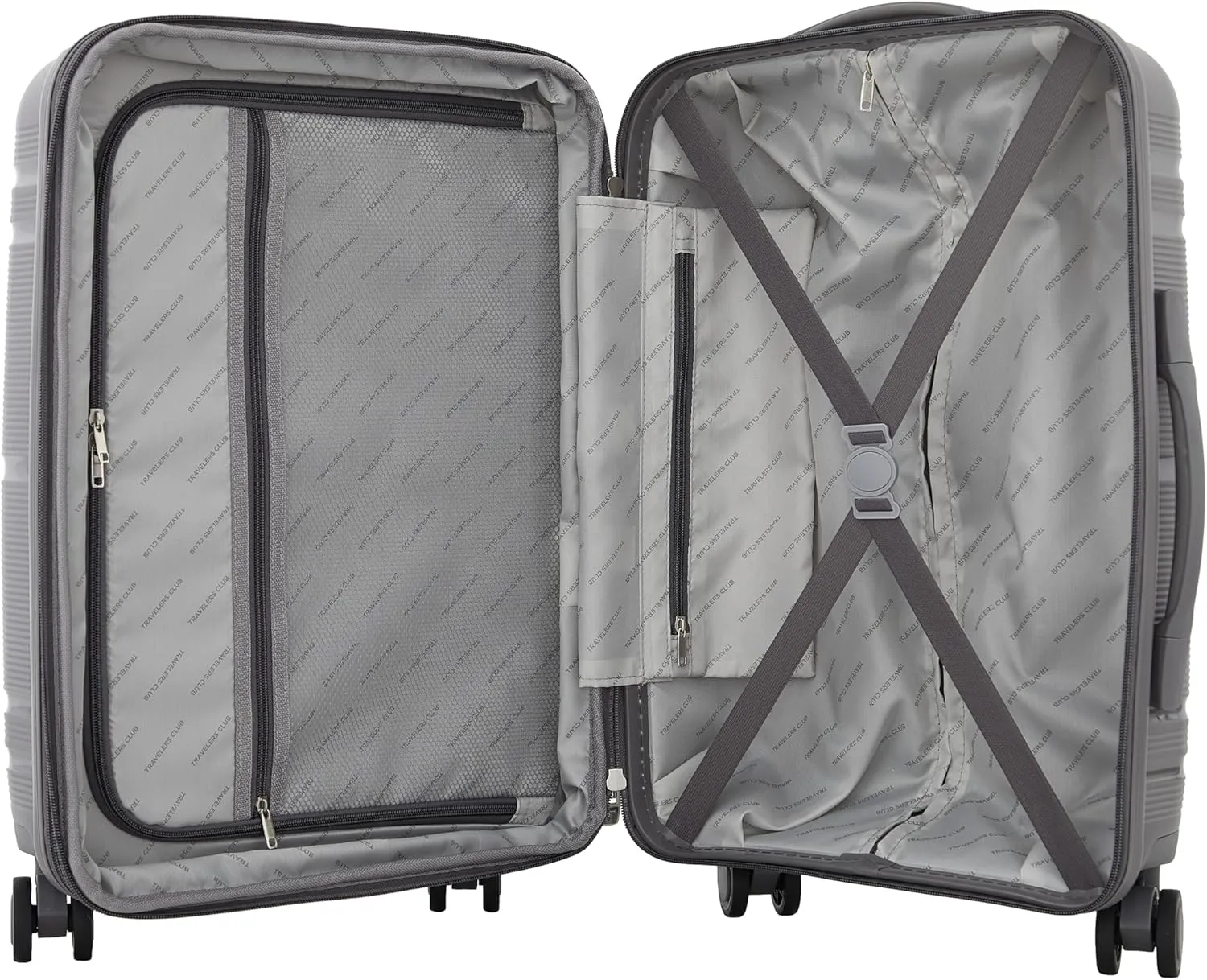 Travelers Club Astralnaut Hardside Expandable Spinner Luggage, Quiet Shade, 20" Carry-On