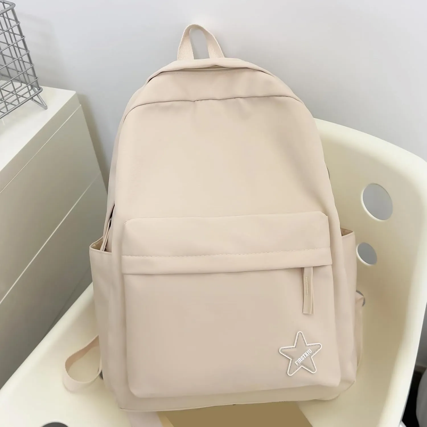 Trendy Student Backpack Casual Versatile Large Capacity Shoulder Bag for College Stylish Everyday Use (White, One Size)