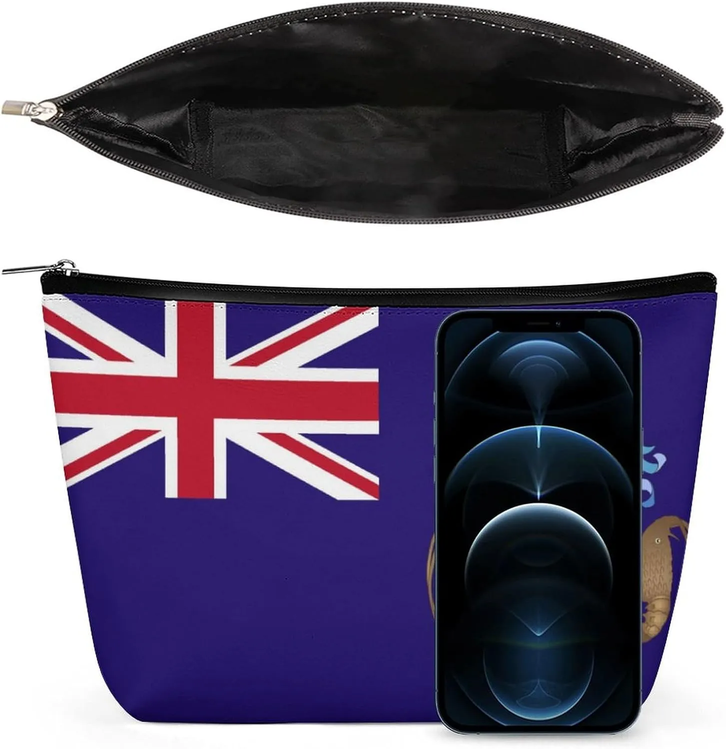 Tristan Da Cunha Flag Portable Makeup Bag Zipper Cosmetic Pouch Organizer for Women Girls