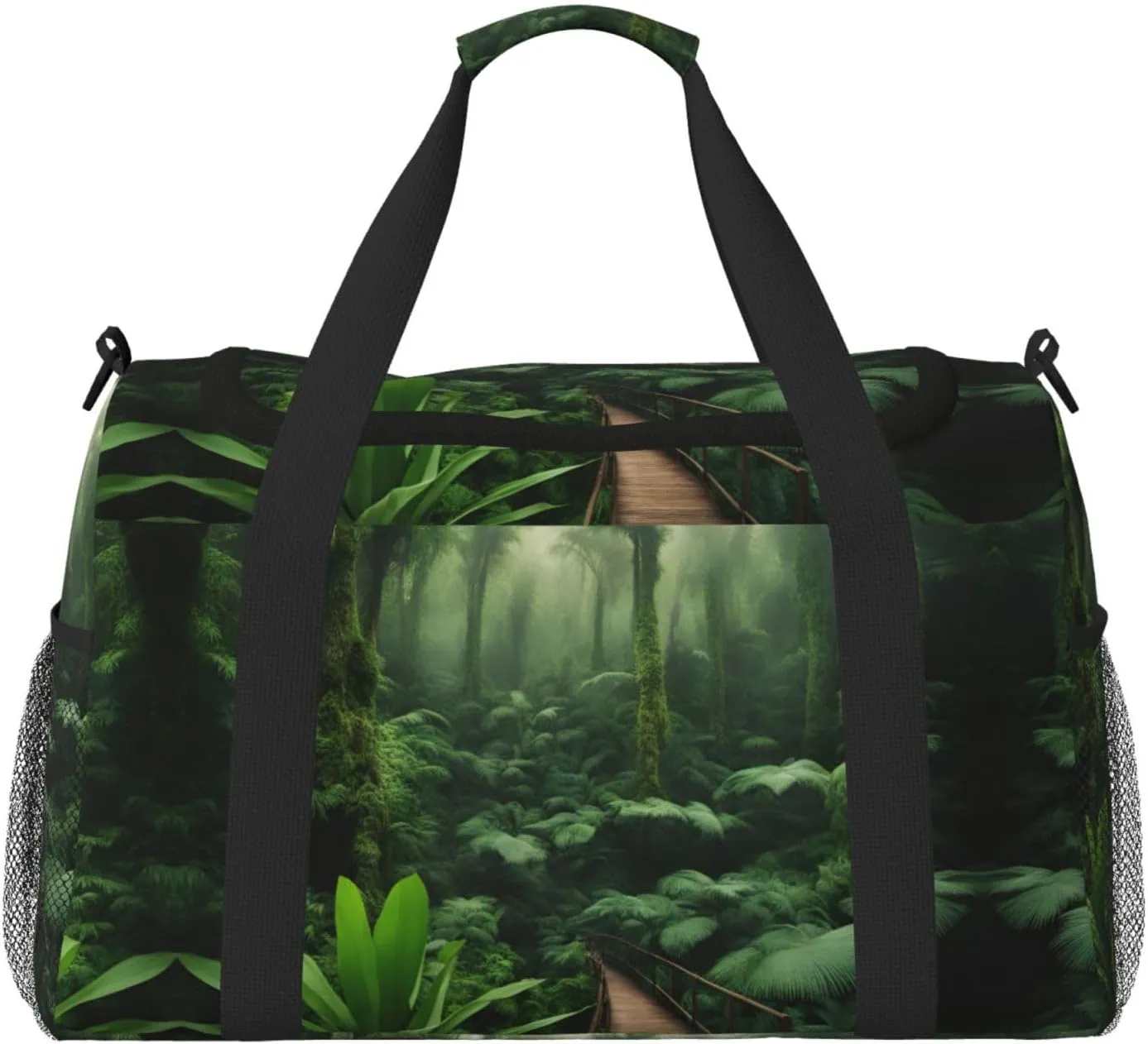 Tropical Rainforest Print Everyday Use Travel Duffle Bag Large Capacity Travel Bag Stylish Functional Bag