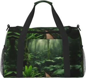 Tropical Rainforest Print Everyday Use Travel Duffle Bag Large Capacity Travel Bag Stylish Functional Bag