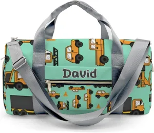 Truck Personalized Gym Dance Bag for Girls Boys,Custom Name Sport Duffel Bag Weekender Bags Carry On Travel Duffel Bag