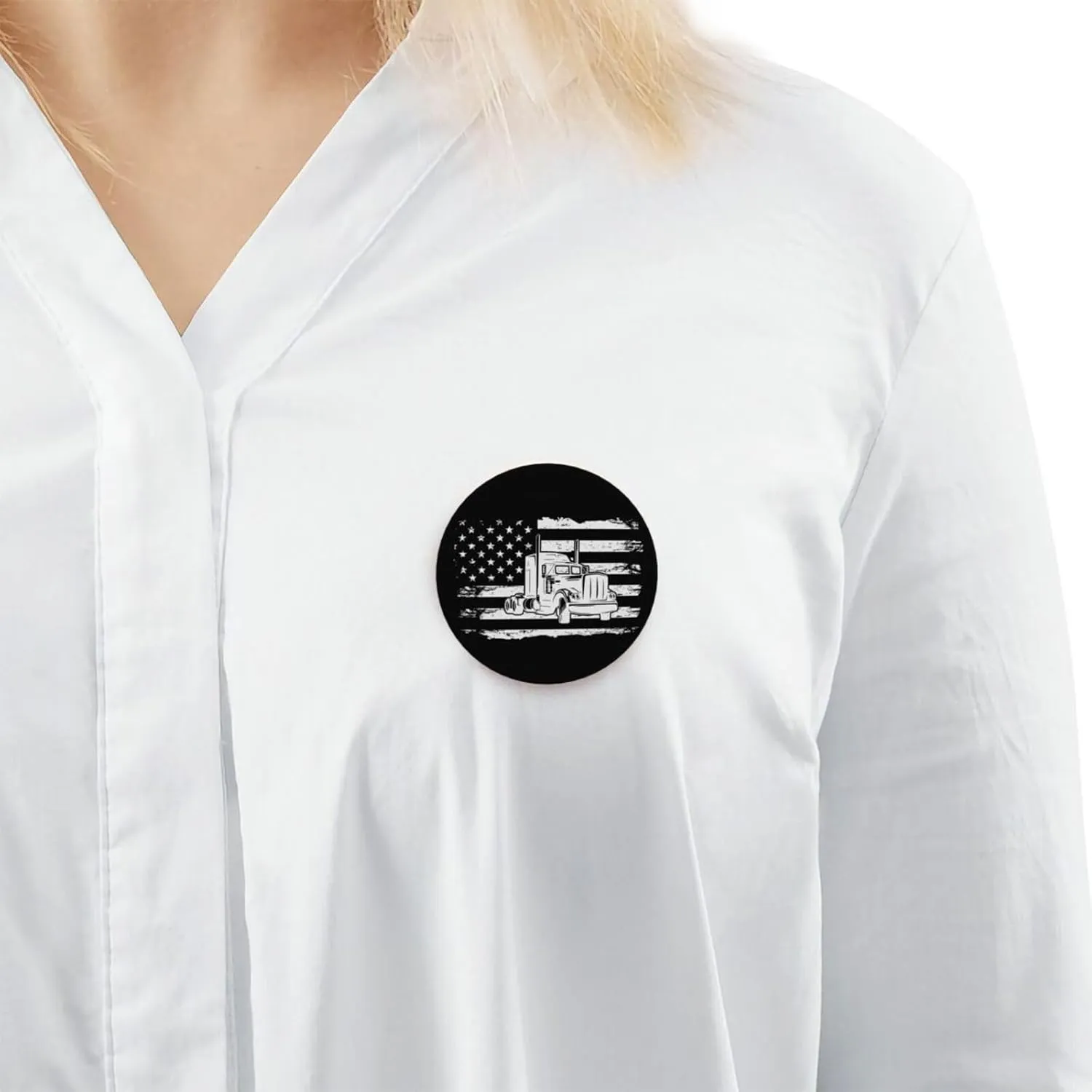 Trucker American Flag Truck Driver Express Your Unique Style with Our Fashionable Round Badges