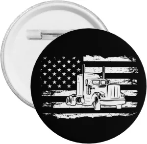 Trucker American Flag Truck Driver Express Your Unique Style with Our Fashionable Round Badges