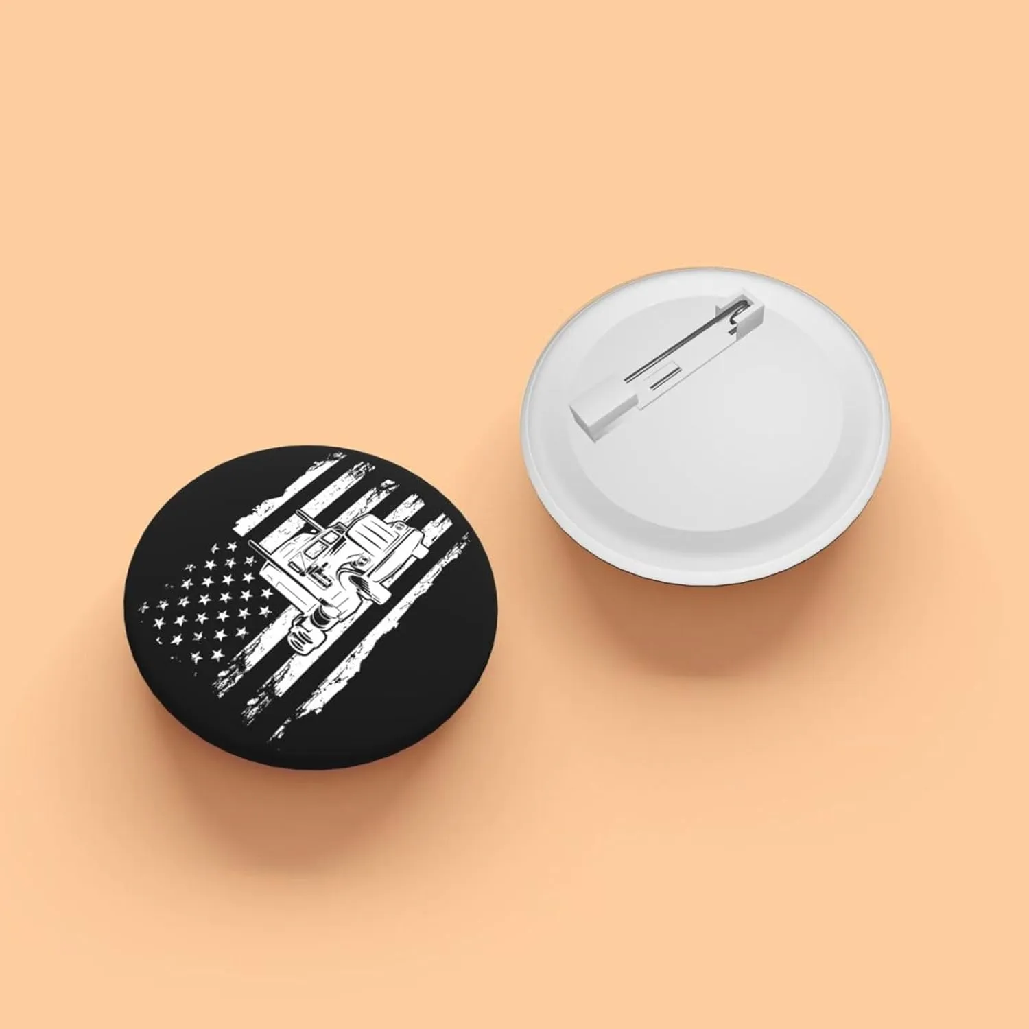 Trucker American Flag Truck Driver Express Your Unique Style with Our Fashionable Round Badges