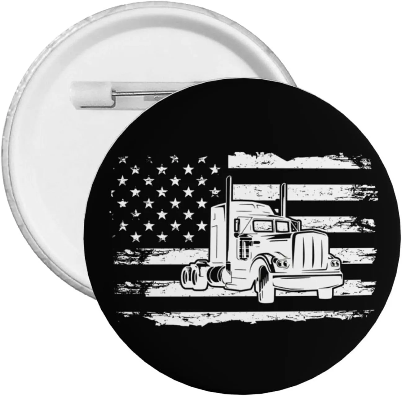 Trucker American Flag Truck Driver Express Your Unique Style with Our Fashionable Round Badges