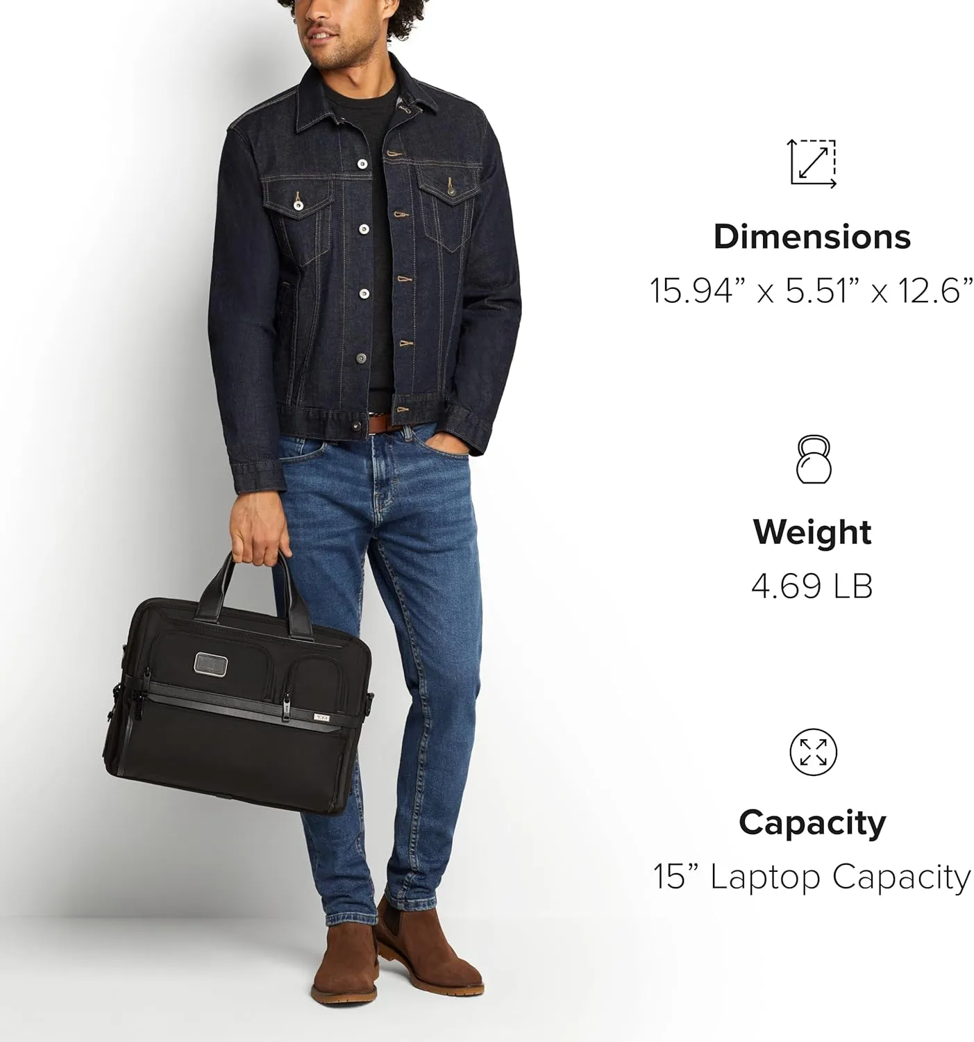 TUMI Alpha Expandable Organizer Laptop Briefcase - 15-Inch Laptop Briefcase Organizer for Men & Women - Travel Laptop Bag