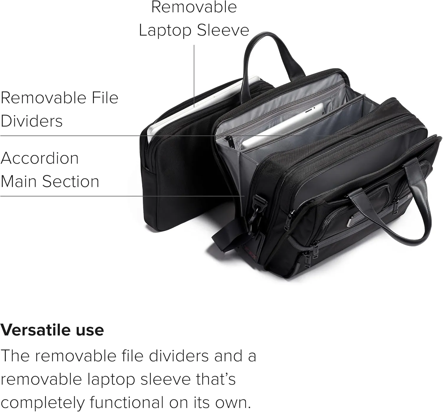 TUMI Alpha Expandable Organizer Laptop Briefcase - 15-Inch Laptop Briefcase Organizer for Men & Women - Travel Laptop Bag