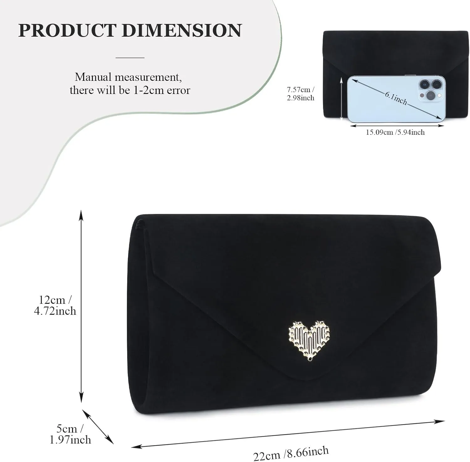 UBAYMAX Faux Suede Evening Bag Clutch Purses for Women Handbags Crossbody Bag Wedding Bag for Prom Party Wedding Engagement