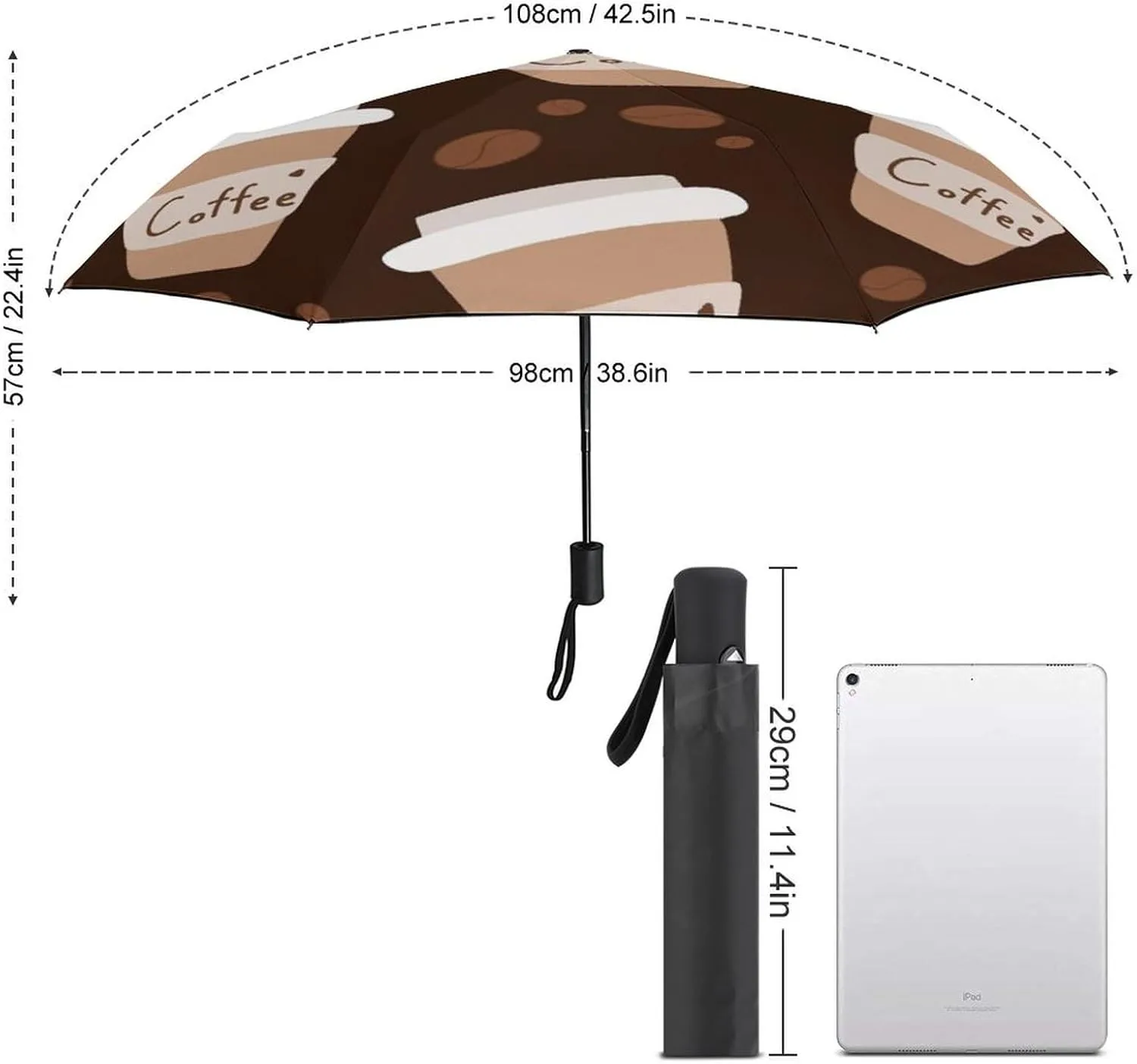 Umbrella Compact Folding Domestic Birds Geese Travel Umbrella Auto Open And Close for Windproof, Rainproof