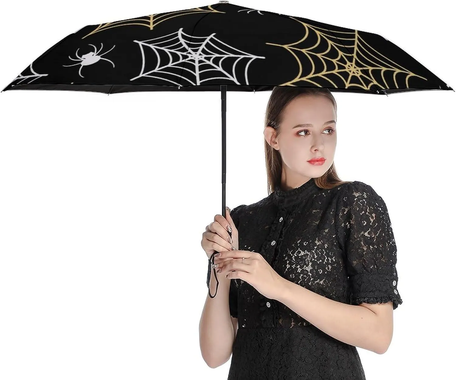 Umbrella Compact Folding Wooded Hunting Travel Umbrella Auto Open And Close for Windproof, Rainproof