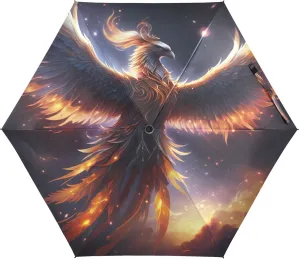 Umbrellas for Sun, Windproof Compact Umbrella for Purse, Ideal for Car, Purse, Men and Women, Colorful Phoenix