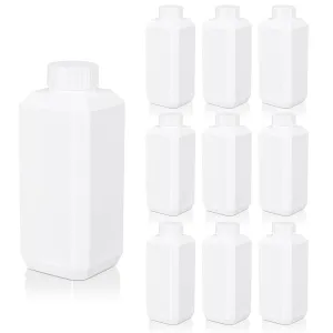 UMETASS 8oz/250ml Leak Proof Plastic Bottles with Caps for Liquids Sample, Reusable Small Bottles Containers for Travel, Camping and Hiking (White, 10 Pcs)