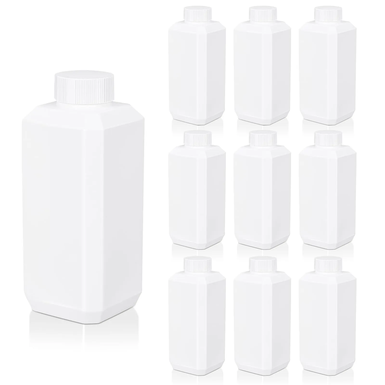 UMETASS 8oz/250ml Leak Proof Plastic Bottles with Caps for Liquids Sample, Reusable Small Bottles Containers for Travel, Camping and Hiking (White, 10 Pcs)