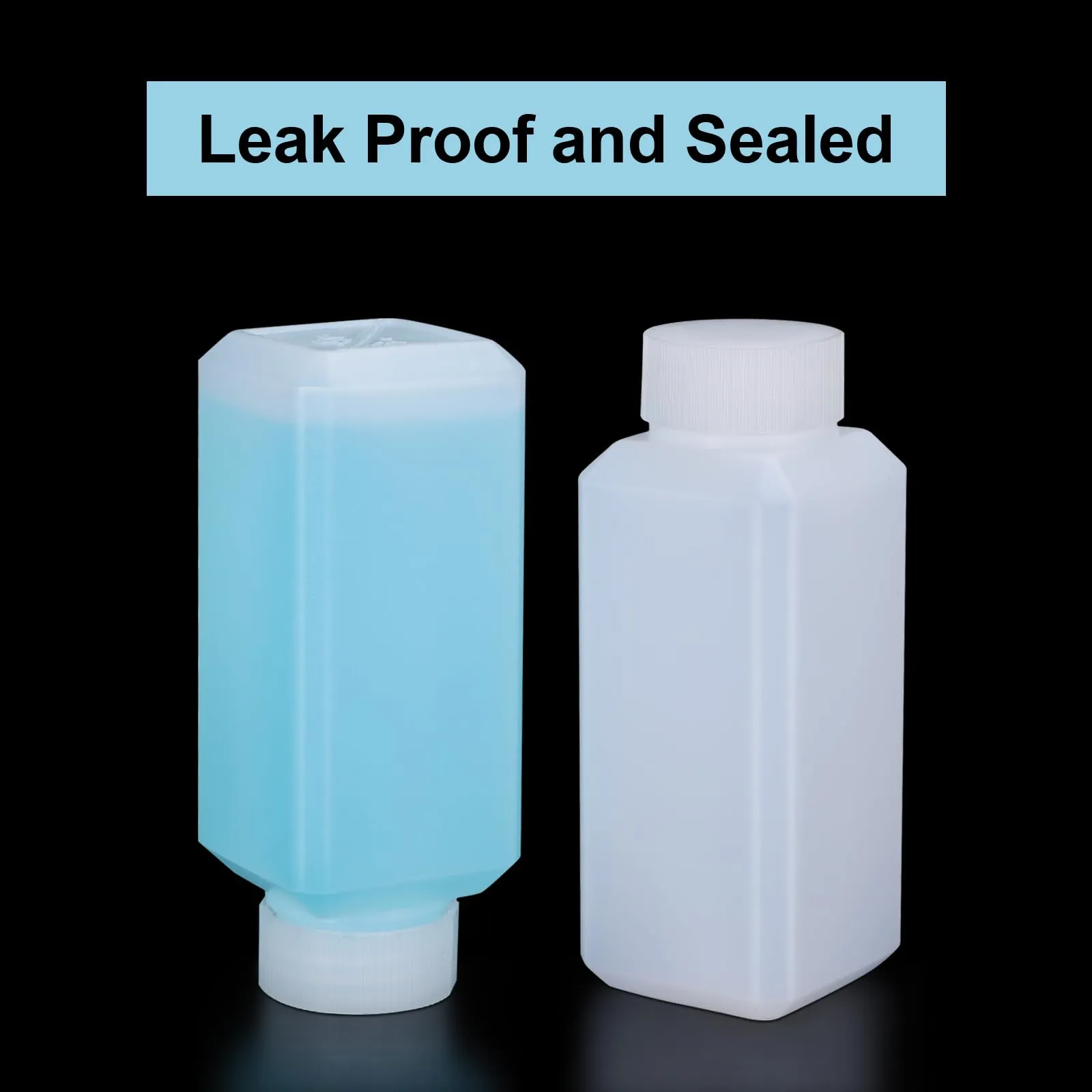 UMETASS 8oz/250ml Leak Proof Plastic Bottles with Caps for Liquids Sample, Reusable Small Bottles Containers for Travel, Camping and Hiking (White, 10 Pcs)