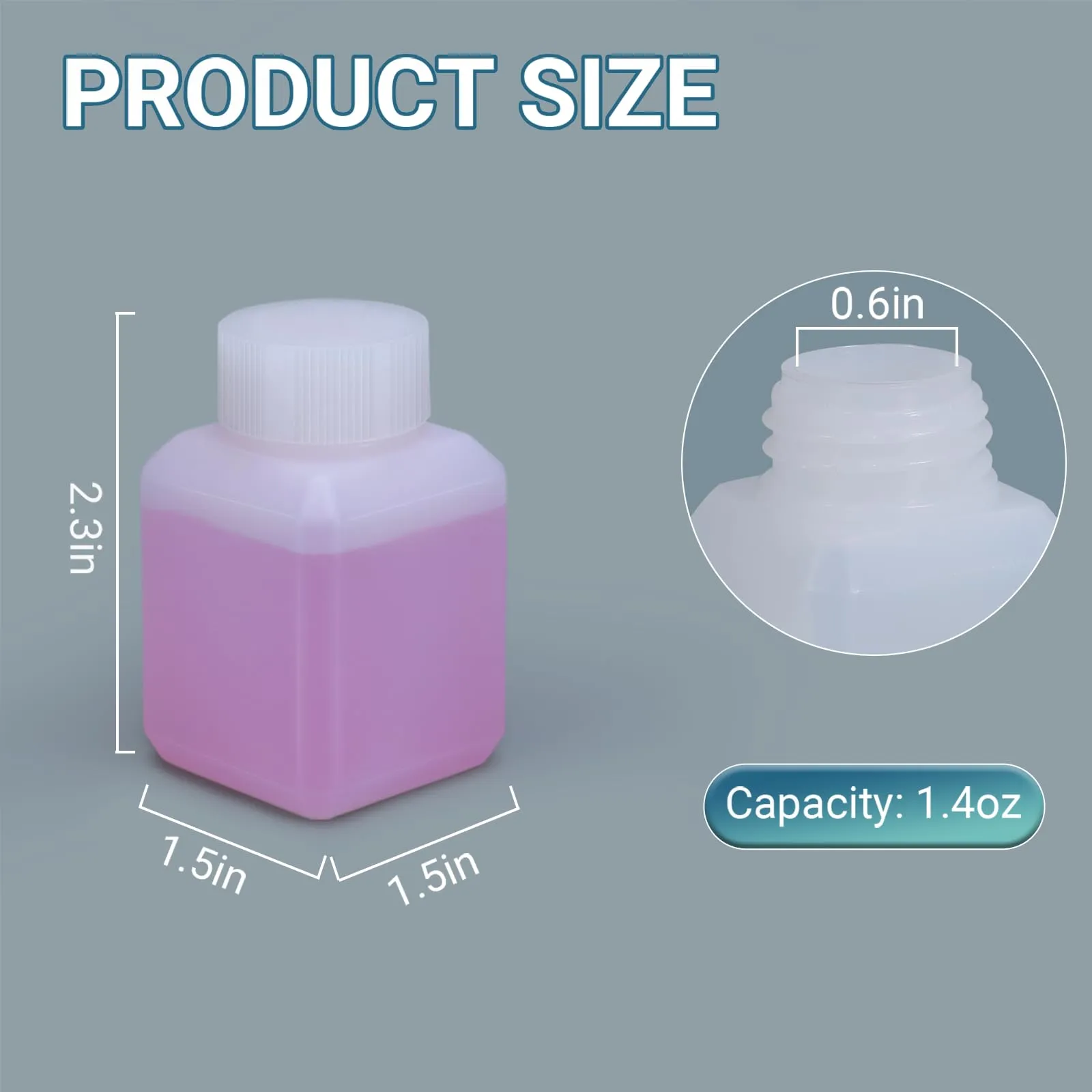 UMETASS Leak Proof Reusable Plastic Bottles TSA Approved with Screw Caps for Travel, 1.4oz/40ml Food Grade Airtight Small Plastic Bottles Containers for Liquids Oils (Translucent, 10 Pcs)
