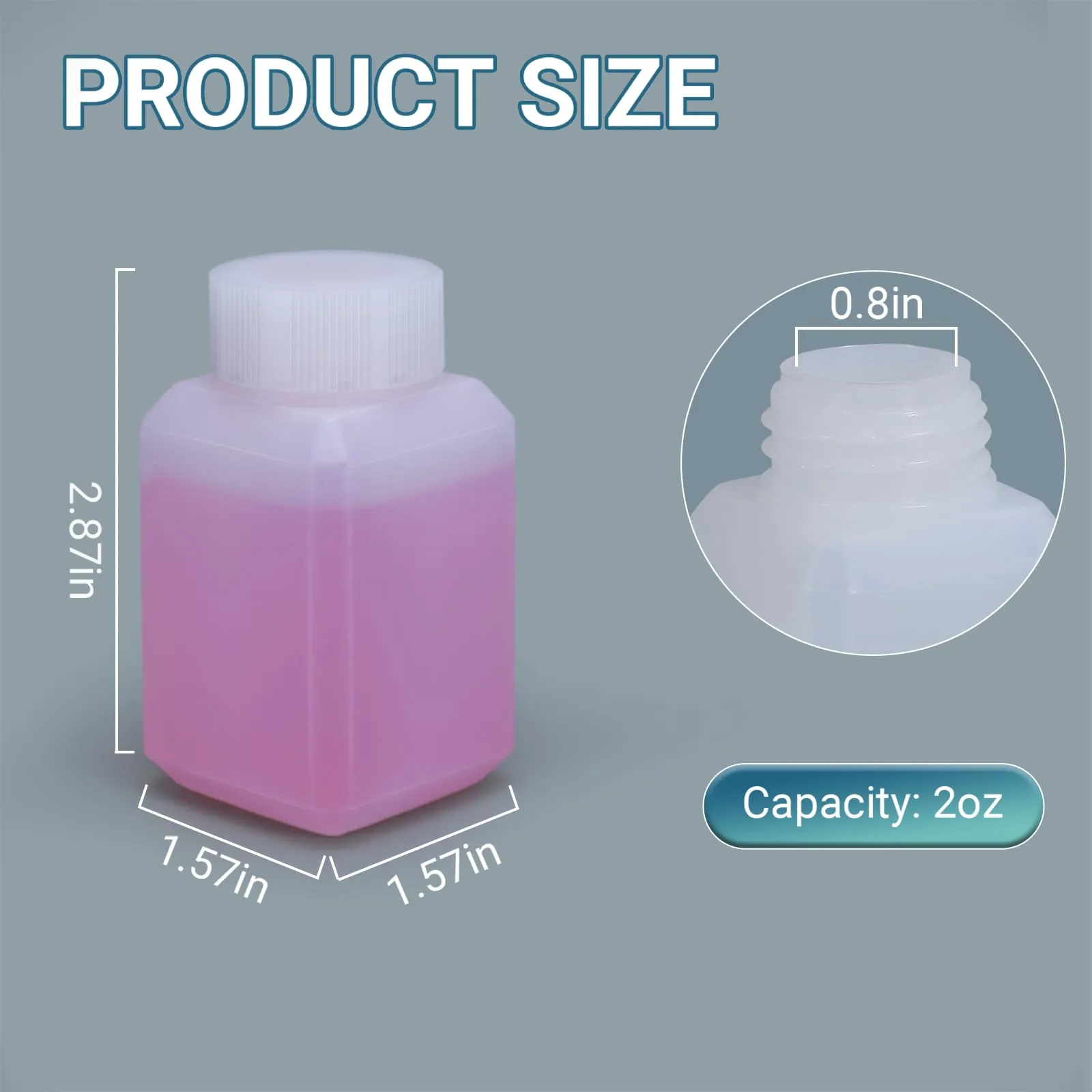 UMETASS Leak Proof Reusable Plastic Bottles TSA Approved with Screw Caps for Travel, 2oz/60ml Food Grade Airtight Small Plastic Bottles Containers for Liquids Oils (Translucent, 10 Pcs)