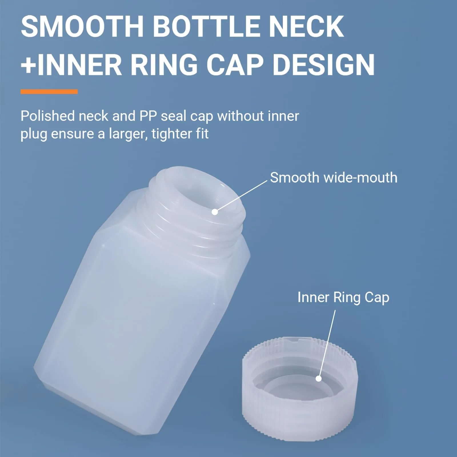 UMETASS Leak Proof Reusable Plastic Bottles TSA Approved with Screw Caps for Travel, 2oz/60ml Food Grade Airtight Small Plastic Bottles Containers for Liquids Oils (Translucent, 10 Pcs)