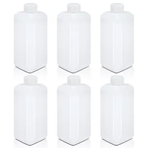 UMETASS Leak Proof Reusable Plastic Bottles with Screw Caps for Travel, 16oz/500ml Food Grade Airtight Plastic Bottles Containers for Liquids Oils (Translucent, 6 Pcs)