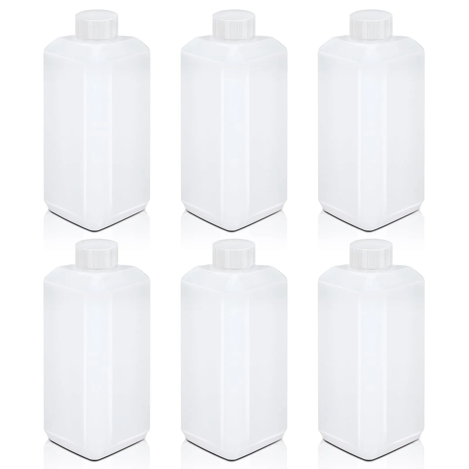 UMETASS Leak Proof Reusable Plastic Bottles with Screw Caps for Travel, 16oz/500ml Food Grade Airtight Plastic Bottles Containers for Liquids Oils (Translucent, 6 Pcs)