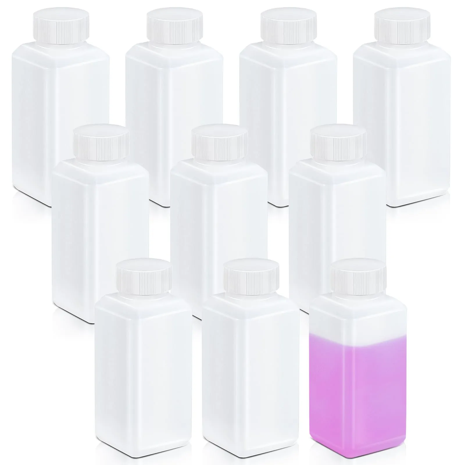 UMETASS Leak Proof Reusable Plastic Bottles with Screw Caps for Travel, 4oz/120ml Food Grade Airtight Plastic Bottles Containers for Liquids Oils (Translucent, 10 Pcs)