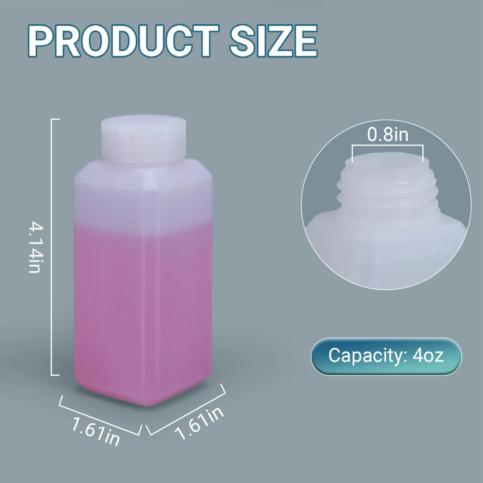 UMETASS Leak Proof Reusable Plastic Bottles with Screw Caps for Travel, 4oz/120ml Food Grade Airtight Plastic Bottles Containers for Liquids Oils (Translucent, 10 Pcs)