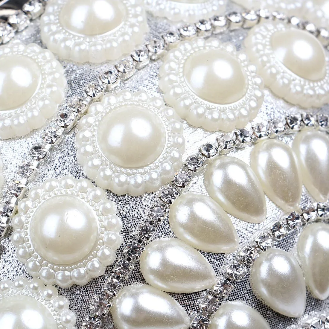 UMREN Women Round Clutch Ball Evening Bag Dazzling Full Beaded Artificial Pearls Handbag for Wedding Parites Prom