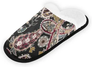 Unisex Slippers Fuzzy Feet Plush Cotton Slippers Anti-Slip Warm House Shoes M/L