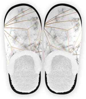 Unisex Slippers Fuzzy Feet Plush Cotton Slippers Anti-Slip Warm House Shoes M/L