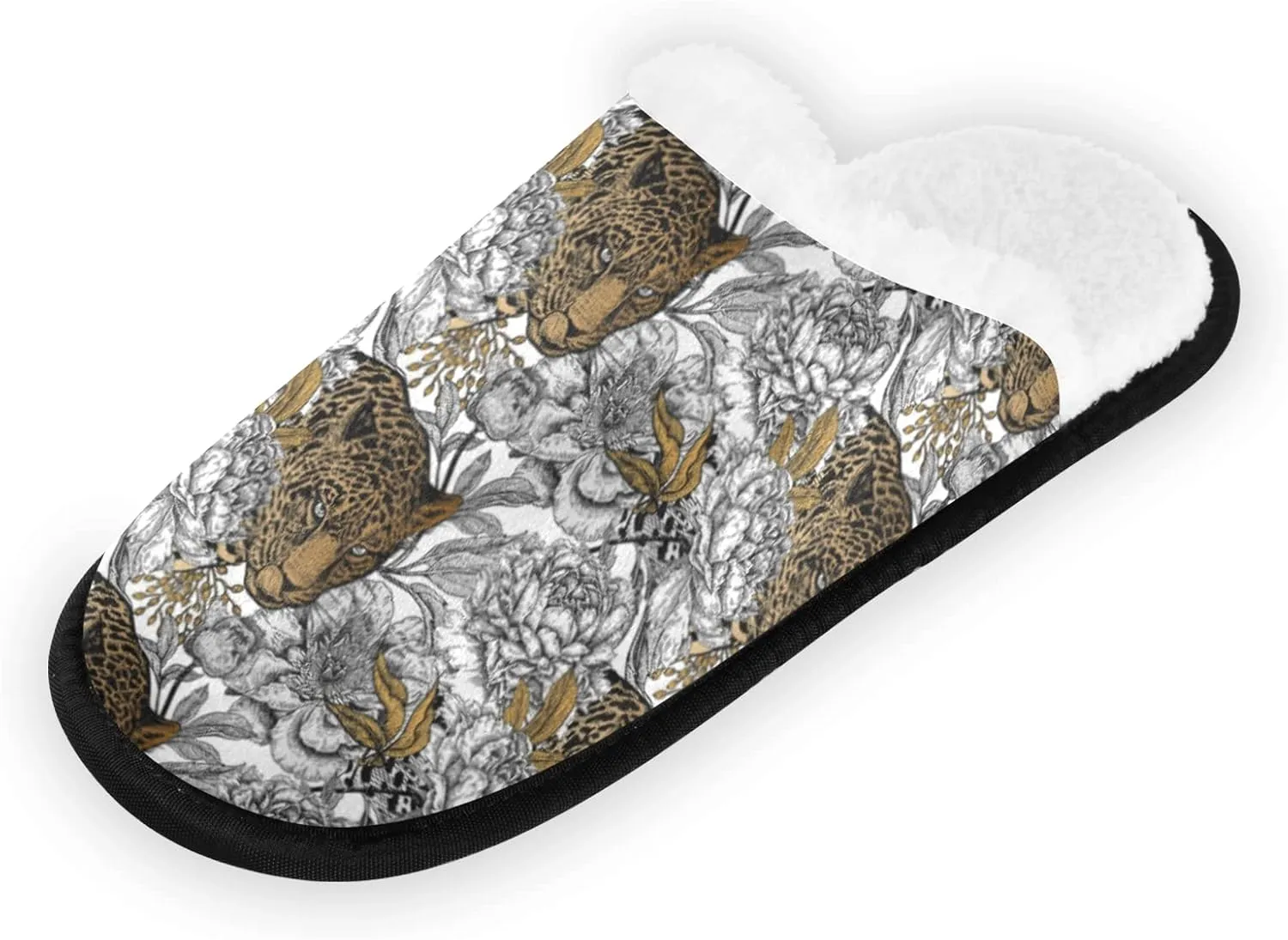 Unisex Slippers Fuzzy Feet Plush Cotton Slippers Anti-Slip Warm House Shoes M/L