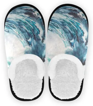 Unisex Slippers Fuzzy Feet Plush Cotton Slippers Anti-Slip Warm House Shoes M/L