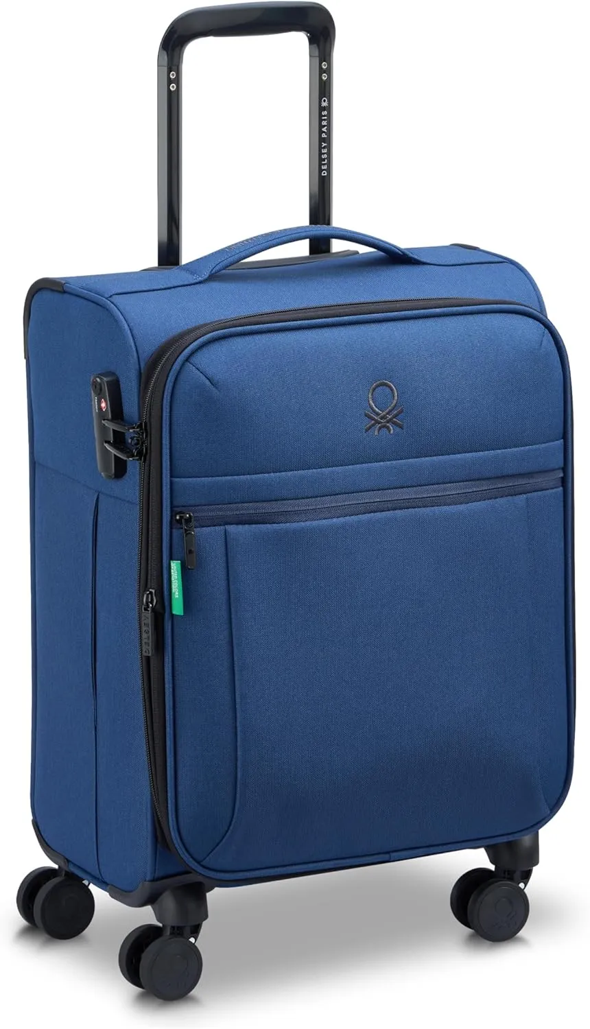 United Colors of Benetton Be Softside Expandable Luggage with Spinner Wheels, Faded Denim, Carry-On 19 Inch