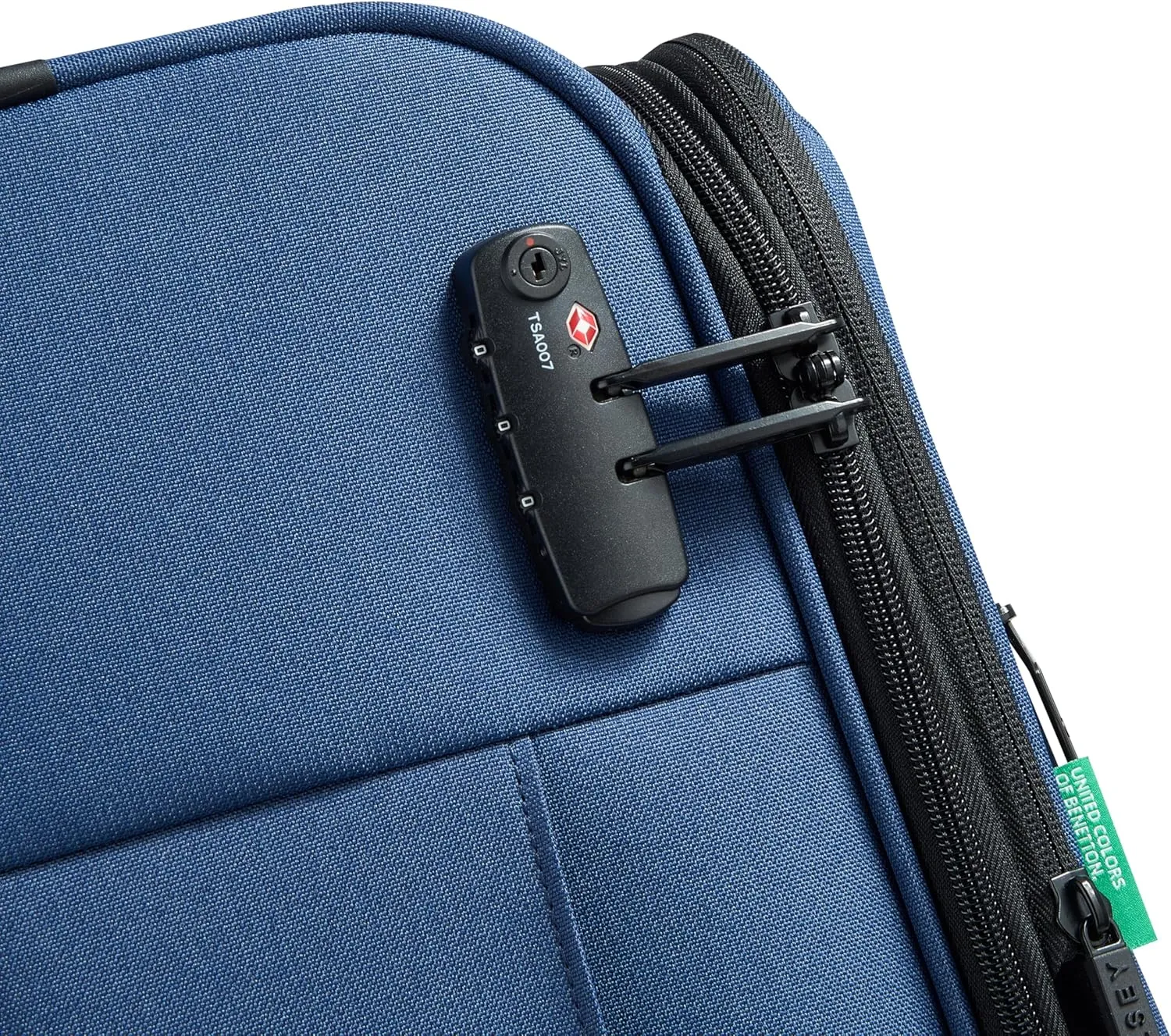 United Colors of Benetton Be Softside Expandable Luggage with Spinner Wheels, Faded Denim, Carry-On 19 Inch