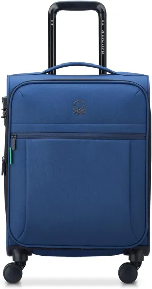 United Colors of Benetton Be Softside Expandable Luggage with Spinner Wheels, Faded Denim, Carry-On 19 Inch