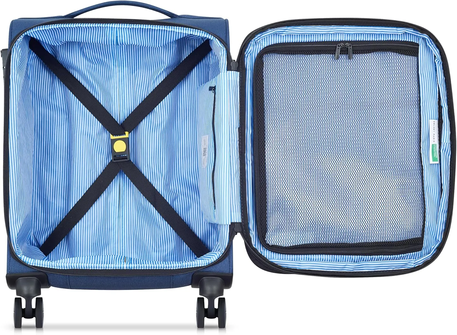 United Colors of Benetton Be Softside Expandable Luggage with Spinner Wheels, Faded Denim, Carry-On 19 Inch